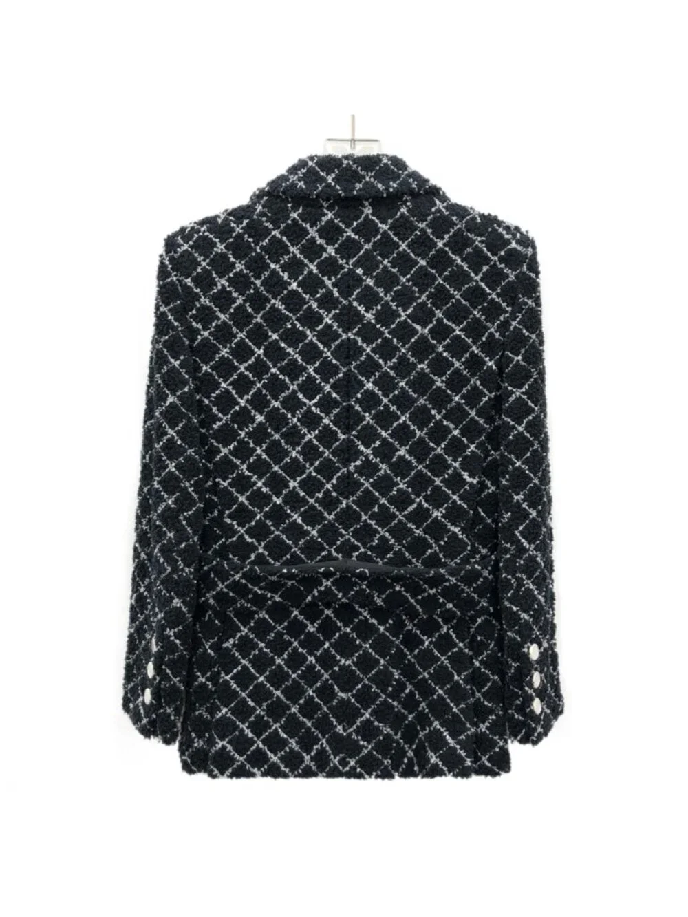 Chanel Cruise Collection Black Cotton Tweed Double-Breasted Jacket